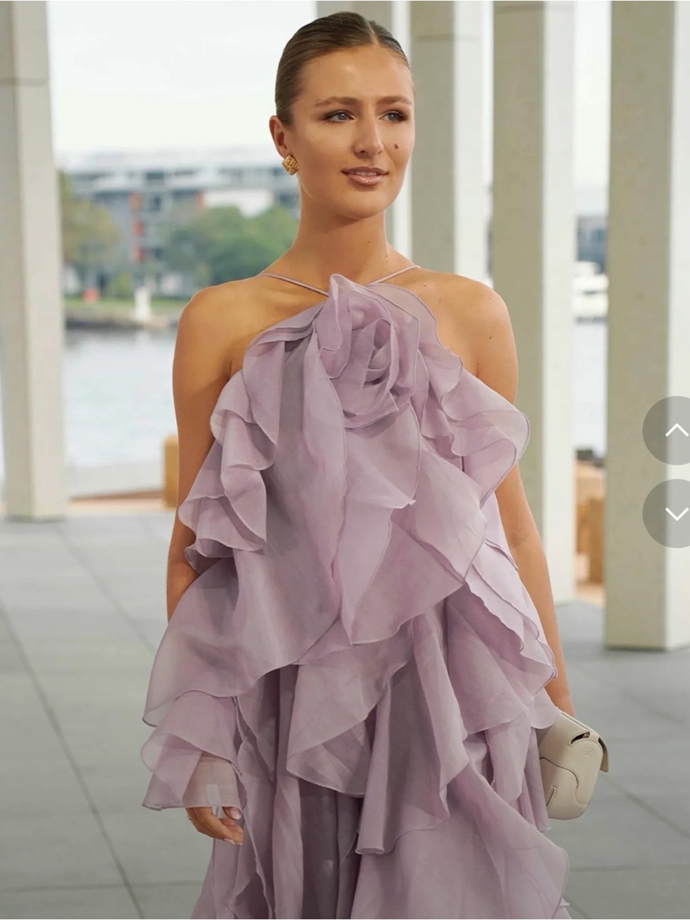 AJE Pandorea Layered Maxi Lilac Dress Size 6 Medium - Picture 3 of 17